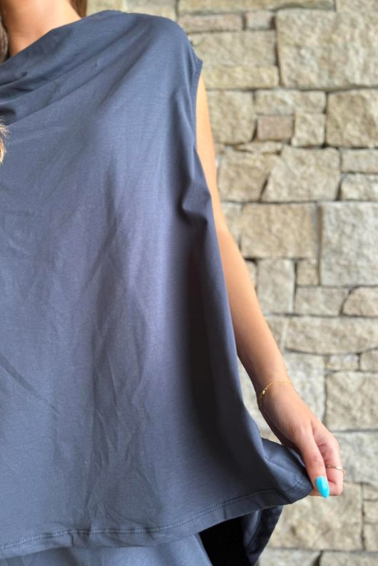 Oscar Drape Trapeze Tank Ink Navy